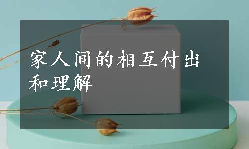 家人间的相互付出和理解