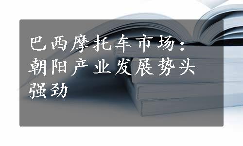 巴西摩托车市场：朝阳产业发展势头强劲