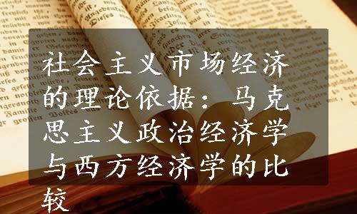 社会主义市场经济的理论依据：马克思主义政治经济学与西方经济学的比较