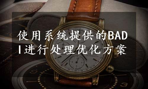 使用系统提供的BADI进行处理优化方案