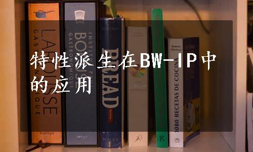 特性派生在BW-IP中的应用