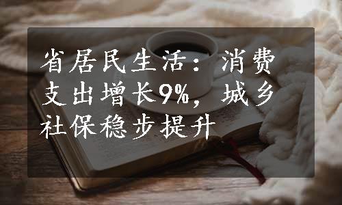 省居民生活：消费支出增长9%，城乡社保稳步提升