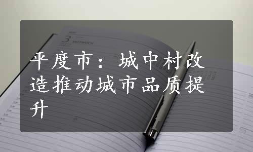 平度市：城中村改造推动城市品质提升