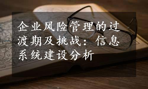 企业风险管理的过渡期及挑战：信息系统建设分析