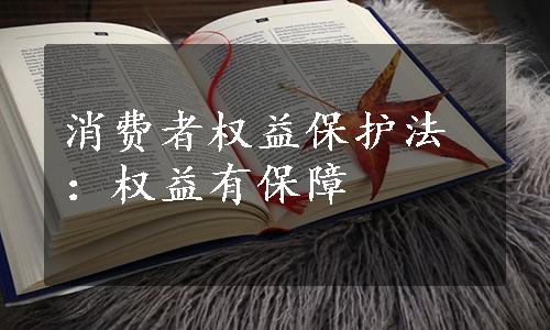 消费者权益保护法：权益有保障