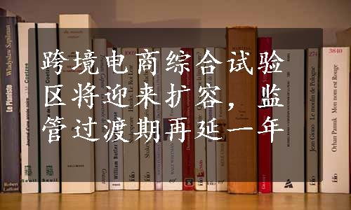 跨境电商综合试验区将迎来扩容，监管过渡期再延一年