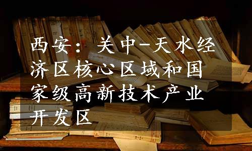 西安：关中-天水经济区核心区域和国家级高新技术产业开发区