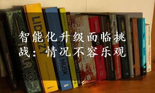 智能化升级面临挑战：情况不容乐观