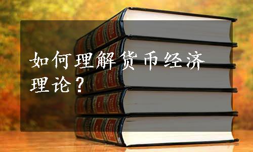 如何理解货币经济理论？