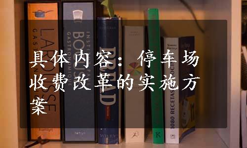 具体内容：停车场收费改革的实施方案