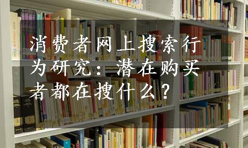 消费者网上搜索行为研究：潜在购买者都在搜什么？