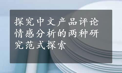 探究中文产品评论情感分析的两种研究范式探索