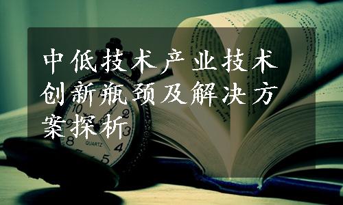 中低技术产业技术创新瓶颈及解决方案探析