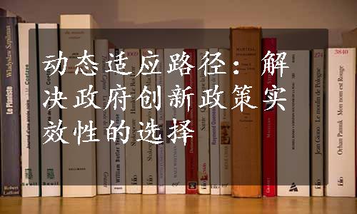 动态适应路径：解决政府创新政策实效性的选择