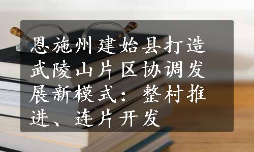 恩施州建始县打造武陵山片区协调发展新模式：整村推进、连片开发