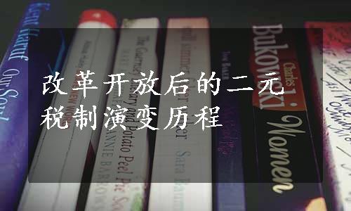 改革开放后的二元税制演变历程