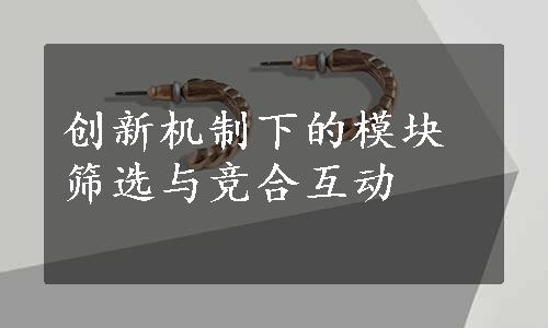 创新机制下的模块筛选与竞合互动