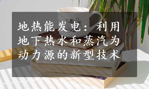 地热能发电：利用地下热水和蒸汽为动力源的新型技术