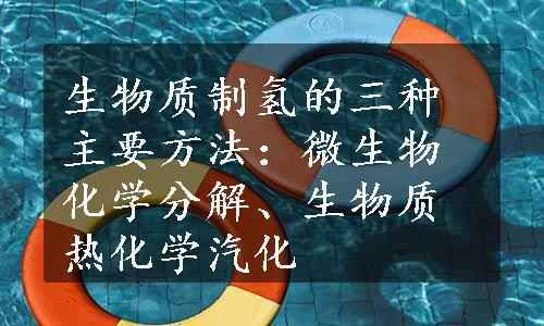 生物质制氢的三种主要方法：微生物化学分解、生物质热化学汽化