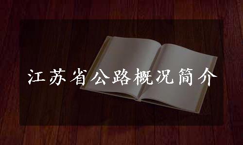 江苏省公路概况简介