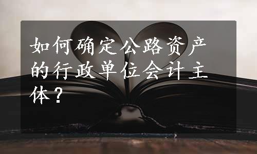 如何确定公路资产的行政单位会计主体？