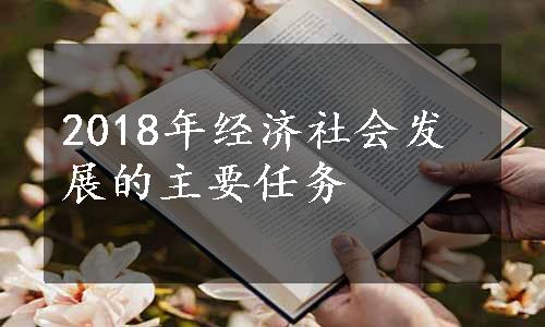 2018年经济社会发展的主要任务