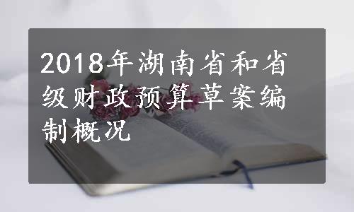 2018年湖南省和省级财政预算草案编制概况