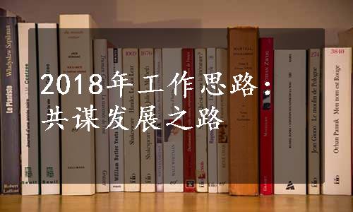 2018年工作思路：共谋发展之路