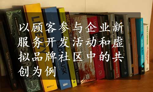 以顾客参与企业新服务开发活动和虚拟品牌社区中的共创为例