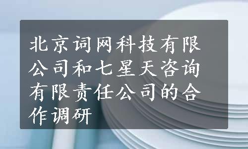 北京词网科技有限公司和七星天咨询有限责任公司的合作调研