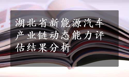 湖北省新能源汽车产业链动态能力评估结果分析