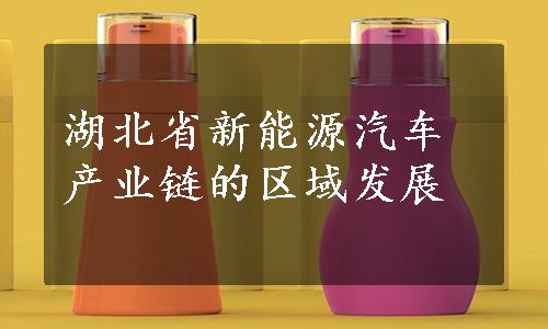 湖北省新能源汽车产业链的区域发展