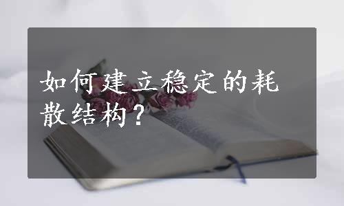 如何建立稳定的耗散结构？