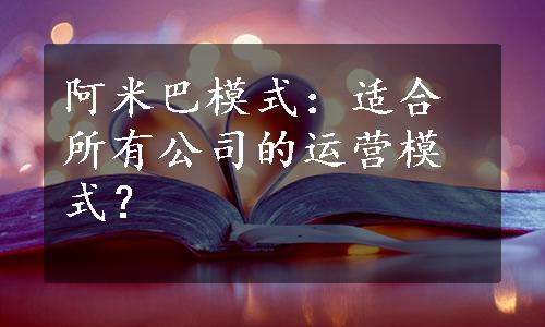 阿米巴模式：适合所有公司的运营模式？