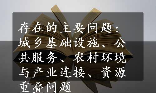 存在的主要问题：城乡基础设施、公共服务、农村环境与产业连接、资源重叠问题