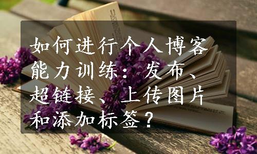 如何进行个人博客能力训练：发布、超链接、上传图片和添加标签？