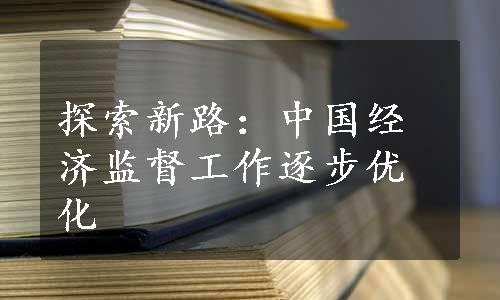 探索新路：中国经济监督工作逐步优化