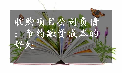 收购项目公司负债：节约融资成本的好处