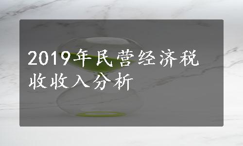 2019年民营经济税收收入分析