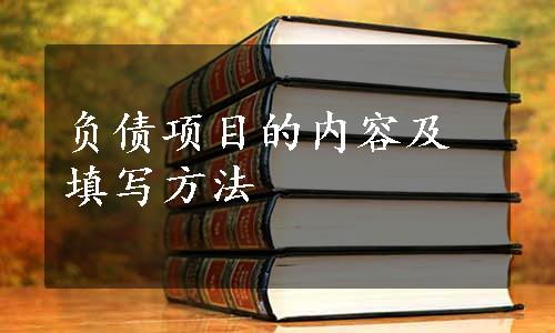 负债项目的内容及填写方法