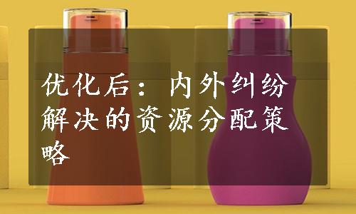 优化后：内外纠纷解决的资源分配策略