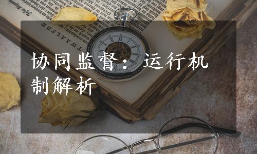 协同监督：运行机制解析