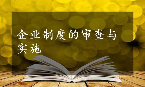 企业制度的审查与实施