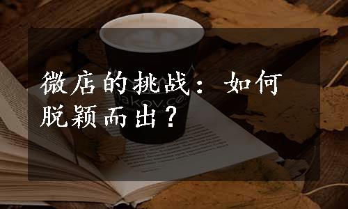 微店的挑战：如何脱颖而出？