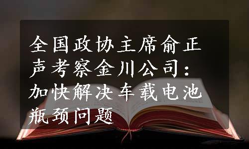 全国政协主席俞正声考察金川公司：加快解决车载电池瓶颈问题