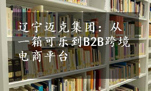 辽宁迈克集团：从一箱可乐到B2B跨境电商平台