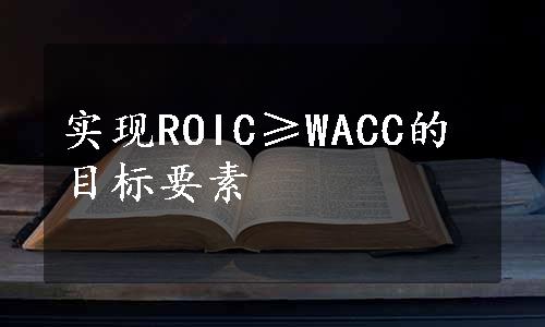 实现ROIC≥WACC的目标要素