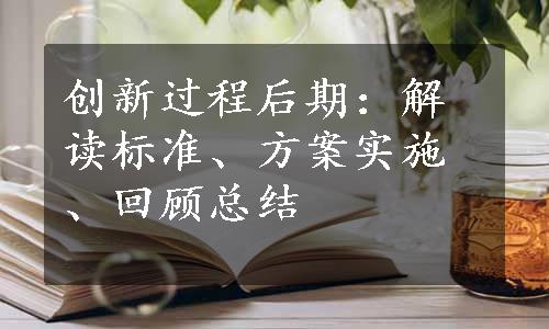 创新过程后期：解读标准、方案实施、回顾总结