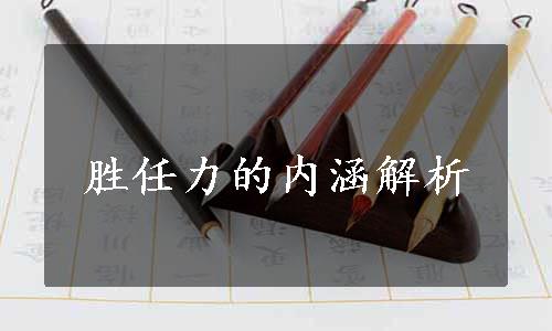 胜任力的内涵解析