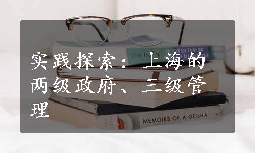 实践探索：上海的两级政府、三级管理